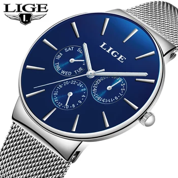LIGE Moda Sport Mens Ceasuri de Top de Brand de Lux Ultra Subțire Casual Cuarț Ceas Barbati Data Impermeabil Ceasuri Relogio Masculino