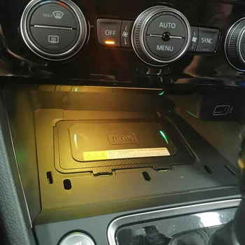 10w masina încărcător wireless qi wireless încărcător de telefon cu placa de încărcare pentru VW Jetta Eco-T 2019 Teramont Phideon T-roc 2016-2018