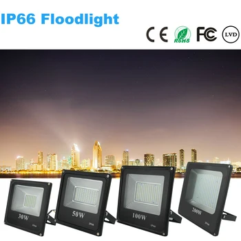 BUYBAY Inundații LED Lumină AC 220V 230V 240V Spotlight în aer liber Reflector Led 30W 50W 100W, 200W Projecteur Led Proiector Exterieur
