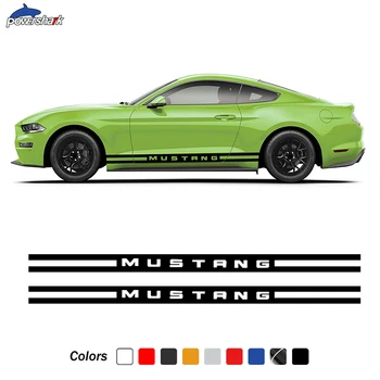 Portiera Laterală Fusta Dungi Autocolant Fibra de Carbon de Vinil Decal Pentru Ford Mustang Shelby GT 500 2016 2017 2018 2019 Accesorii