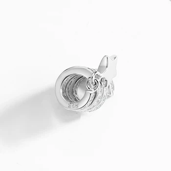 Simplu, elegant Argint 925 Spirală Stele Farmecul Șirag de mărgele fine Bijuterii de luare a se potrivi Original Europene Farmecul Bratari DIY