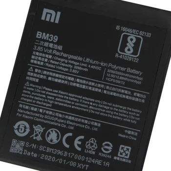 Original XIAOMI BM39 Acumulator de schimb Pentru Xiaomi Mi 6 Mi6 MCE16 Autentic Baterii de Telefon 3350mAh