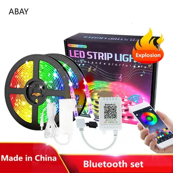 Benzi cu LED-uri 12V RGB LED-uri 5050SMD lumina Impermeabil flexibil banda de muzică Bluetooth Controller luces lumini led-uri de crăciun decorare