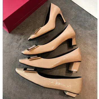 2020 primăvară nouă tocuri inalte Femei pantofi de piele de Brevet pompe pantofi femei, rosii pantofi de mireasa Clasic doamnelor pantofi cu toc