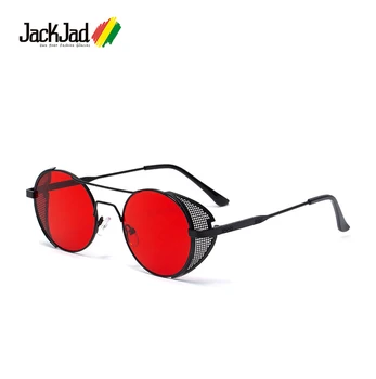 JackJad 2020 Moda Cool Stil SteamPunk Ochelari De Soare Rotund Din Metal Ochiurilor De Plasă Laterale Scut De Design De Brand Ochelari De Soare Oculos De Sol 1901