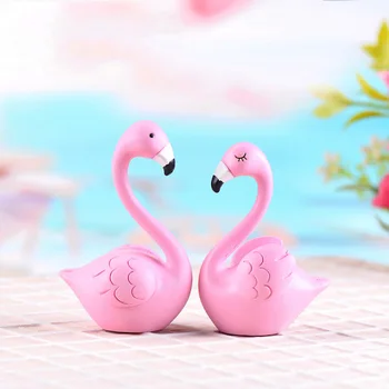 Pasăre de culoare roz, figurine în miniatură figurine decor Acasă mini zână grădină, animalele de casa ornamente ambarcațiuni de rășină din plastic