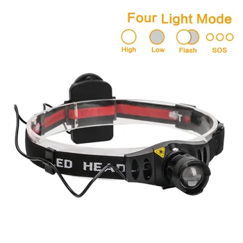 Sanyi Zoomable Faruri LED Mini lampă de Cap 4 Moduri de Zoom Focus Far Lanternă Pentru Camping Vânătoare Reflectoarelor 1200 Lumen