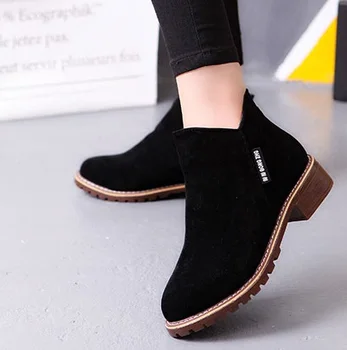 Toamna Iarna 2018 Femeie Cizme Pentru Femei Pantofi Doamnelor Gros De Blană Cizme Glezna Cu Toc Femei Platforma Pantofi De Cauciuc Cizme De Zapada 35-41