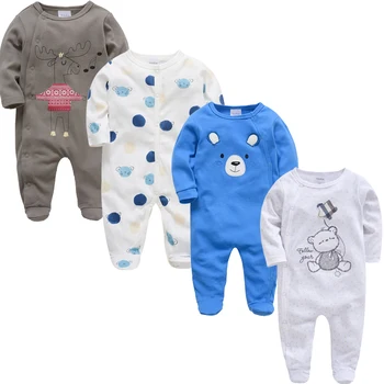 2020 Primăvară baietel Romper Drăguț Fox Imprimat Bumbac Nou-nascut Salopeta 0-3 luni Maneca Lunga Fete Haine pentru Sugari Pijamale
