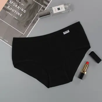 5pcs/lot Nou 2020 Culoare Solidă pantaloni Pentru Femei din Bumbac Confort Mijlocul Naștere Lenjerie Sexy Femei Chilotei Fata pantaloni Scurți, Chiloți