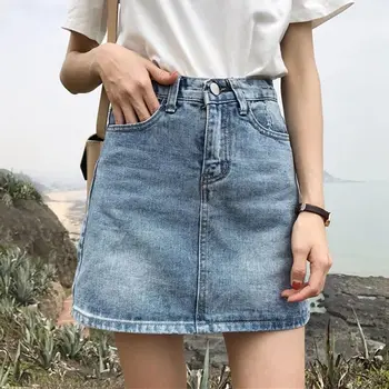 S-XL,2xl,3xl,4xl,5XL 2019 Vară o linie de Înaltă Talie pantaloni Scurți din Denim fuste Plus Dimensiunea Femei pantaloni Scurți de Blugi pentru Femei (E0952)