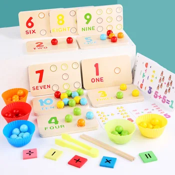 Copiii Margele Din Lemn Joc Montessori Învățământ Devreme Învăța Clip Puzzle Copilul Preșcolar Activitate Matematica Tabla De Jucării Pentru Copii