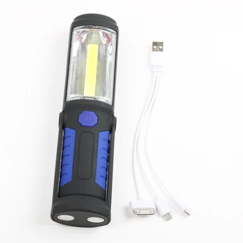 USB Reîncărcabilă COB Lanterna LED-uri COB lumina benzi +1LED Lanternă de Mână de Lucru Lampă lanternă Magnetică Impermeabil de Urgență a CONDUS Lumina