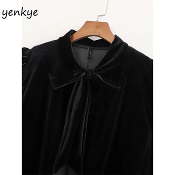 Femei de moda Vintage de Catifea Neagră Cape Haina Fata Cravată Gât Maneci Scurte Plus Dimensiune Îmbrăcăminte de Iarnă XDWM2739