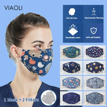 Masca Cu 2 PM2.5 Hochman Respirabil, Lavabil Pânză De Bumbac Pur De Gura Masca De Respirație Moda Masca Praf În Aer Liber Acopere Fata