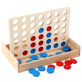 Conectați Albastru Roșu Patru În 4 Într-O Linie De Bord Puzzle Amuzant Petreceri De Familie Clasic Jocuri De Bingo Din Lemn De Divertisment De Călătorie De Jucărie Pentru Adulți