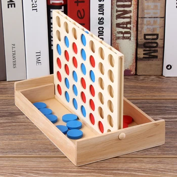 Conectați Albastru Roșu Patru În 4 Într-O Linie De Bord Puzzle Amuzant Petreceri De Familie Clasic Jocuri De Bingo Din Lemn De Divertisment De Călătorie De Jucărie Pentru Adulți