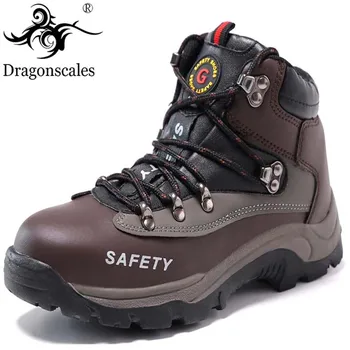 2019 Noi Bărbați Încălțăminte de protecție de Construcție în aer liber Mare bombeu metalic Cizme de Siguranță pentru Bărbați Puncție Pantofi de Lucru Cizme