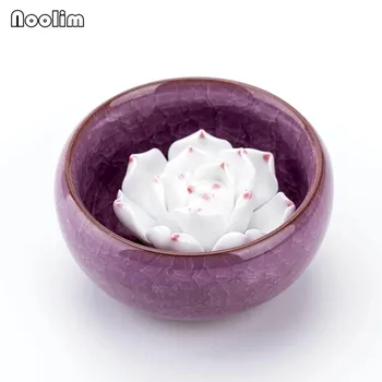 NOOLIM Creative Ceramica Lotus Castron Arzător de Tămâie Decor Acasă Aromoterapie Cădelniță de Utilizare În Ceainărie Manual Tămâie Stick Titular