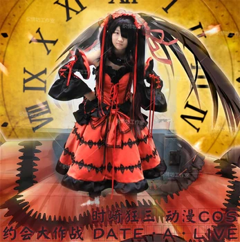 DATA LIVE Anime Cosplay Tokisaki Kurumi Pentru Petrecerea de Halloween Pentru ca Lolita Gotic Rochie de Printesa