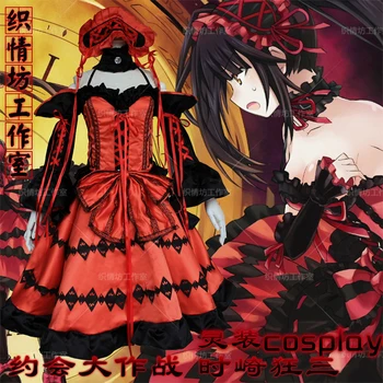 DATA LIVE Anime Cosplay Tokisaki Kurumi Pentru Petrecerea de Halloween Pentru ca Lolita Gotic Rochie de Printesa