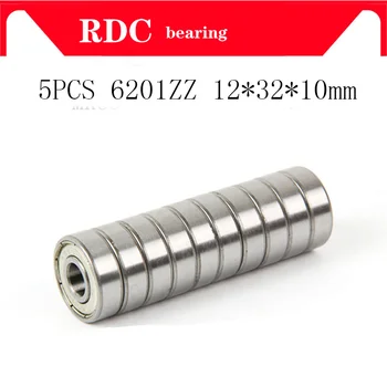 5PCS ABEC-5 6201ZZ 6201Z 6201-2Z 6201 ZZ 12*32*10 mm Metalice de etanșare de Înaltă calitate, deep groove ball bearing 12x32x10mm