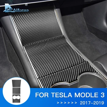 Pentru Tesla Model 3 Accesorii Tesla Model 3 Autocolant Tesla Model 3 Fibra De Carbon Interior Consola Centrala Cutie De Depozitare Acoperire Autocolant