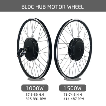 Într-o zi Biciclete Electrice Kit de Conversie 48V 1000W/1500W Fața BLDC Motor Hub 20/24/26/27.5/28/29 inch roti 700C Pentru E-bike