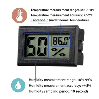 2 buc Mini Digital Monitor LCD Higrometru Temperatura Umiditate în aer liber Metru pentru Cutiile cu efect de Seră Pivniță Subsol, Debara Measu