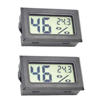 2 buc Mini Digital Monitor LCD Higrometru Temperatura Umiditate în aer liber Metru pentru Cutiile cu efect de Seră Pivniță Subsol, Debara Measu