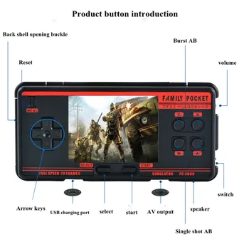 Retro Joc Video Consola construit în 1000+ jocuri sprijin 8 Emulatoare de jocuri Portabile, de Buzunar, Consola de jocuri FC3000 Handheld Joc de Jucător