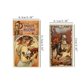 78pcs engleză Tarots Mucha Pachet de Cărți de Soarta Divinație Oracle Carte Amuzant Joc de Petrecere Joc Carte de Joc
