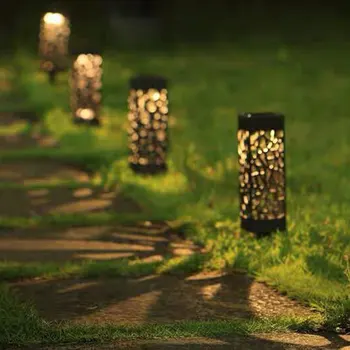 6pcs Lampi Solare de Gradina rezistent la apa Solar Cale de Lumini în aer liber, Grădină Decorativ Lumini LED Alb Cald Peisaj Felinar