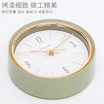 Ceas de Perete de epocă Acasă Tăcut 3d Coreea Ceas de Birou Retro Verde de Măsline ceasuri de Perete Ceasuri Decorative, Administrat de o pictură Murală Decor Acasă SC633
