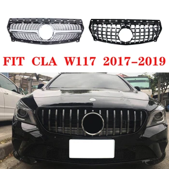 Negru Argintiu Curse Gratare Potrivit Pentru CIA Clasa W117 GTR AMG GT R Grila CLA200 CLA220 CLA260 CLA45 2017-2019 Fara Emblema