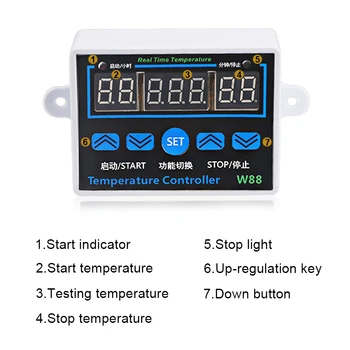 LEDSMITH W88 110V 220V, Termostat Digital de Temperatură Termostat Controler pentru incubator Releu 10A Încălzire Răcire Control