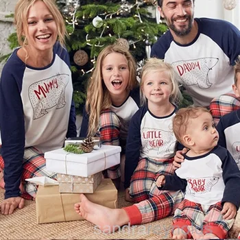 Familia Crăciun Potrivire Set De Pijama Femei, Bărbați, Copii, Familie Carouri Pijamale Familie Sleepwear Homewear Familie De Potrivire Haine