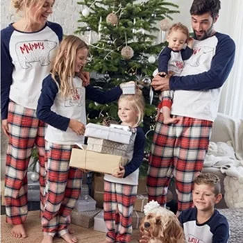 Familia Crăciun Potrivire Set De Pijama Femei, Bărbați, Copii, Familie Carouri Pijamale Familie Sleepwear Homewear Familie De Potrivire Haine
