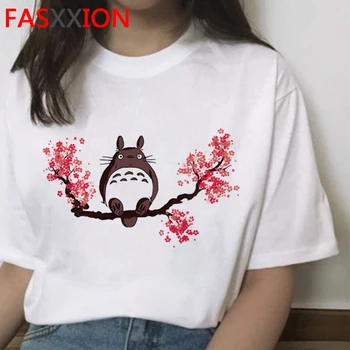 Kawaii Studio Ghibli Totoro Anime T-shirt Femei Harajuku Studio Ghibli Drăguț Tricou de Desene animate Amuzant Tricou Grafic de Top Teuri de sex Feminin