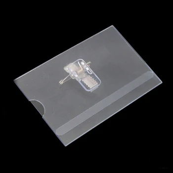 100buc Clar PVC Impermeabil ID-ul Cartelei Clipuri Transparent Insigna Titularul de Card de Acces 90x54x0.25mm
