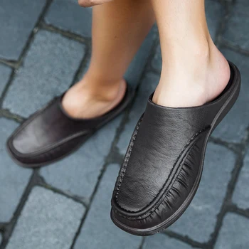 Bărbați Papuci de casa de Moda Solid PU Papuci de Iarnă de sex Masculin Interioară Ligjht Casual Pantofi de Designer în aer liber, Tobogane de Sandale Plus Dimensiune 40-47