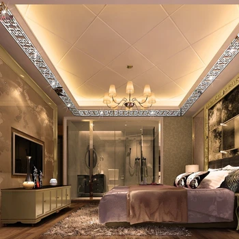 10 Buc Stil Simplu Acrilic Auriu Argintiu Oglinda Autocolante De Perete Marginea Autocolant Acasă Decorare Baie Dormitor Living Room Decor