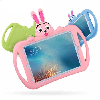 Rezistent la șocuri Caz pentru iPad 10.2 2019 Caz Iepure Drăguț EVA Silicon rezistent la Șocuri Copii Copiii Stau Cover pentru iPad a 7-a Generație