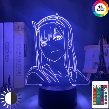 Anime 3d Lampa Zero Doi Figura Veioza copii pentru Copii Dormitor Fete de Decor Lumina Manga Cadou Noapte Lumina Lămpii Dragă În Franxx