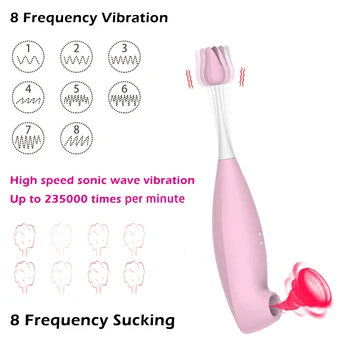 2 în 1 G-Spot Vibratoare pentru Femei Vaginale Supt Stimulator Clitoris Vagine Orgasm Biberon Masaj Adult Jucarii Sexuale pentru Femei AV