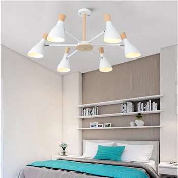 Nordic de lemn candelabru LED rândul său, să candelabru modern luat masa, led lumina plafon de viață lampă de tavan dormitor LED lumini plafon