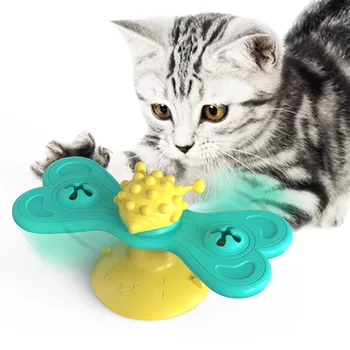 Noi, Interactive, Jucarii Pisica de Aspirație Moară de vânt în formă de Pisică Jucărie Cat Scratcher Toothbruth Catnip Bile