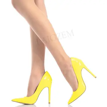 BERZIMER Culori Bomboane Femei Tocuri Pompe Slip Pe Tocuri Înalte Doamnelor 11CM-13CM Primavara-Vara Pantofi Femeie de Mari Dimensiuni 34 44 45 47