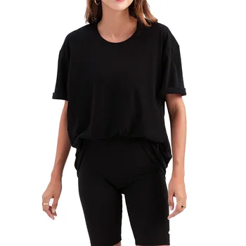Moda de vara Bază Solidă tricou Femei Casual din Bumbac Tricou Maneca Scurta Tricou Femei Topuri Supradimensionate O-gat Femei T-shirt