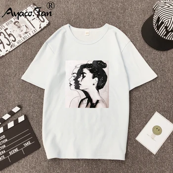 2019 Noua Moda T-shirt Femei Primavara-Vara Fete Print Short Sleeve O-Neck T-Shirt Femei Libere Topuri Slim Fit Moale Doamna Tricou